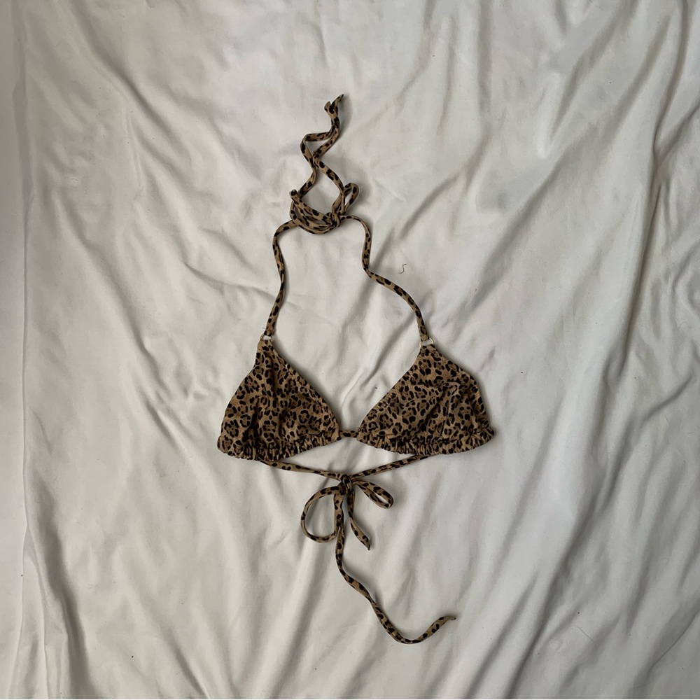 Melissa Odabesh Cheetah Print Bikini Top